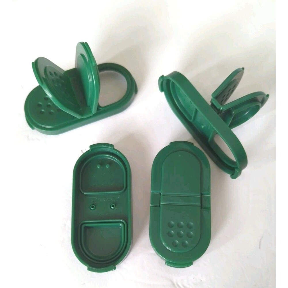 Tupperware Modular Mates Spice Shaker Green Replacement Seals  Tops USA Made 4pc